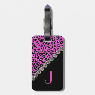 Étiquette À Bagage Balise Jaguar rose pour imprimer des bagages monog