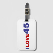 Étiquette À Bagage Balise J'aime 45 bagages (Devant Vertical)