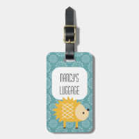 Balise Jaune Hérisson Mignonne Bois Animal Bagage