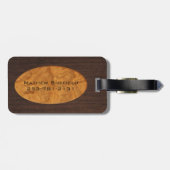 Étiquette À Bagage Balise joli Faux Wood Monogrammed Luggage (Dos horizontal)