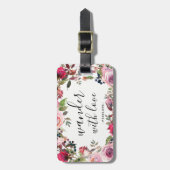 Étiquette À Bagage Balise Jolie florale errer avec l'amour (Devant Vertical)
