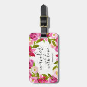 Étiquette À Bagage Balise Jolie florale errer avec l'amour (Devant Vertical)
