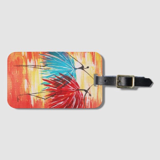 Étiquette À Bagage Balise Joyeuse Danse Acrylique (Devant Horizontal)