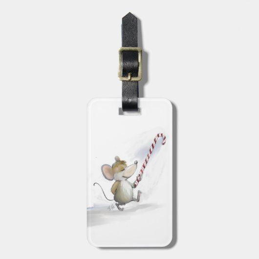 Étiquette À Bagage Balise Joyeuse Souris Plus Bagage (Devant Vertical)