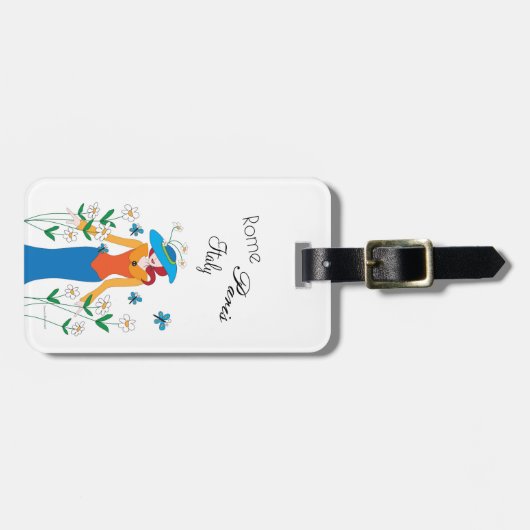 Étiquette À Bagage Balise Lady in a Garden Luggage (Devant horizontal)