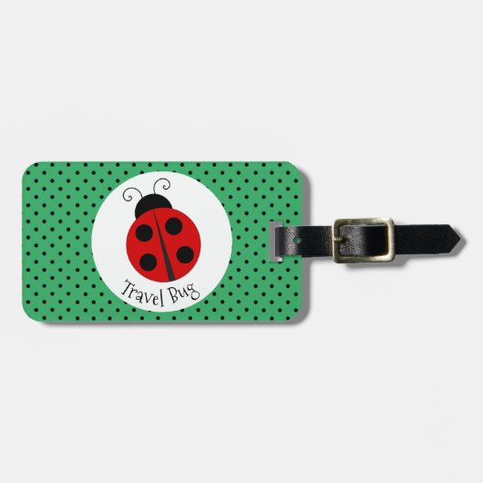 Étiquette À Bagage Balise Ladybug avec bagage design Pois (Devant horizontal)