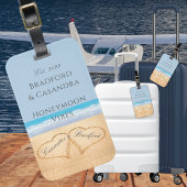 Étiquette À Bagage Balise Lune de miel Blue Beach