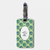 Étiquette À Bagage Balise M. Palm pour bagages turquoise imprimé (Dos Vertical)