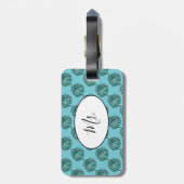 Étiquette À Bagage Balise M. Palm pour bagages turquoise imprimé (Dos Vertical)