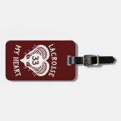 Étiquette À Bagage Balise Maroon Lacrosse My Heart Luggage (Devant horizontal)