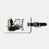 Étiquette À Bagage Balise Marquette Michigan Snowmobile Bear (Devant horizontal)