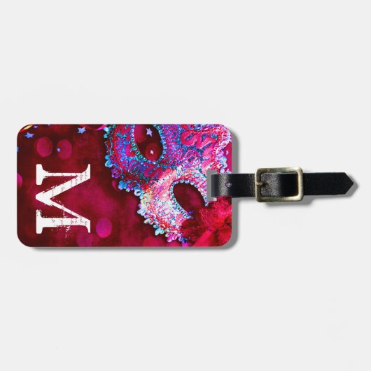 Étiquette À Bagage Balise Masquise Mascarade Masque Masque Hallo Mono (Devant horizontal)