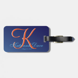 Étiquette À Bagage Balise Meilleur Cool Monogramme Sapphire Bleu