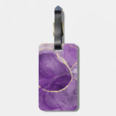 Étiquette À Bagage Balise moderne violet d'encre d'alcool Art (Dos Vertical)