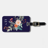 Étiquette À Bagage Balise Monogramme de bagage botanique (Devant horizontal)