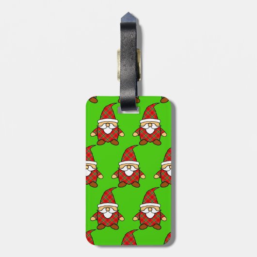 Étiquette À Bagage Balise Motif de Noël Gnome Carton (Dos Vertical)