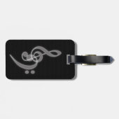 Étiquette À Bagage Balise Musique - Arbre et Lavette de basse (Dos horizontal)