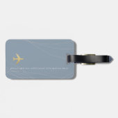 Étiquette À Bagage Balise Nice Dusty Blue Travel avec nom (Dos horizontal)