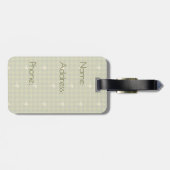 Étiquette À Bagage Balise Olive with Gold Accent Houndstooth Luggage (Dos horizontal)