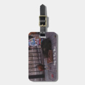 Étiquette À Bagage Balise "Only In Key West" Chat & Rooster (Devant Vertical)