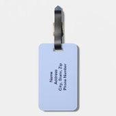 Étiquette À Bagage Balise Parties scintillant bleue Silhouette Lapin (Dos Vertical)