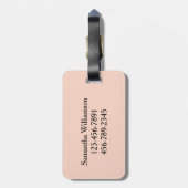 Étiquette À Bagage Balise Pastel Pink Bride Travel Luggage (Dos Vertical)