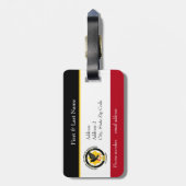Étiquette À Bagage Balise personnalisable Couleurs de cavalerie (Dos Vertical)