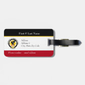 Étiquette À Bagage Balise personnalisable Couleurs de cavalerie (Dos horizontal)