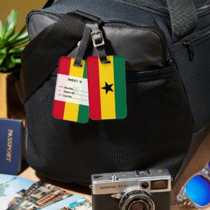 Étiquette À Bagage Balise Personnalisée Du Drapeau De Bagage Du Ghana