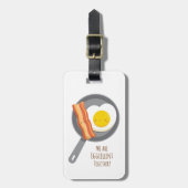 Étiquette À Bagage Balise Petit Déjeuner Bacon et bagage d'oeufs (Devant Vertical)