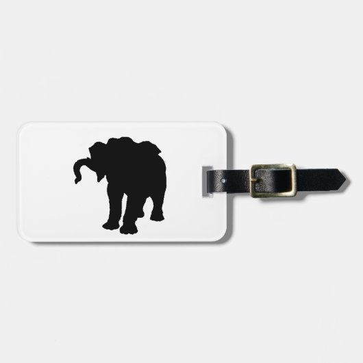 Étiquette À Bagage Balise Pop Art Baby Elephant Silhouette Bagage (Devant horizontal)