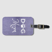 Étiquette À Bagage Balise Purple Burlap Chien Maman Bagage (Devant Horizontal)