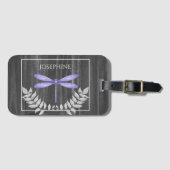 Étiquette À Bagage Balise Purple Dragonfly Rustic Luggage (Devant Horizontal)