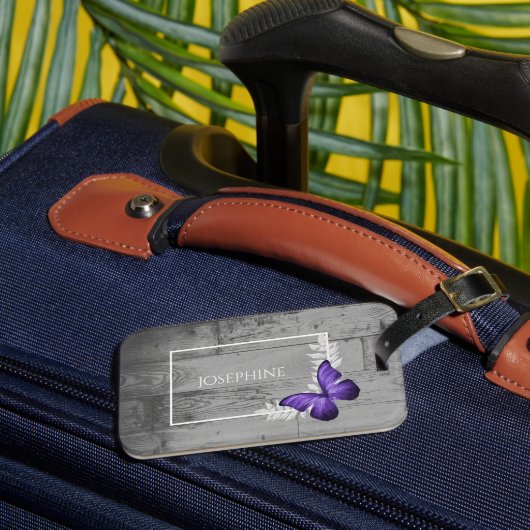 Étiquette À Bagage Balise Purple Papillon Rustique (Insitu Rectoal 3)