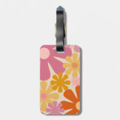 Étiquette À Bagage Balise Retro 60s les années 70 esthétique motif fl (Dos Vertical)