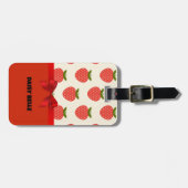 Étiquette À Bagage Balise Retro Fraise Bagage (Devant horizontal)