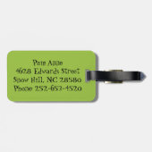 Étiquette À Bagage Balise Retro Green Diamonds & Starbursts (Dos horizontal)