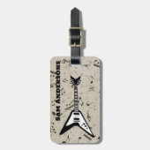 Étiquette À Bagage Balise Rock and Roll Guitar Sound Wave (Devant Vertical)