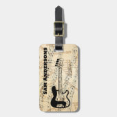 Étiquette À Bagage Balise Rock and Roll Guitar Sound Wave (Devant Vertical)