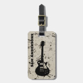 Étiquette À Bagage Balise Rock and Roll Guitar Sound Wave (Devant Vertical)