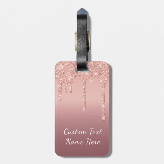 Étiquette À Bagage Balise rose Gold Parties scintillant Sparkly Custo (Dos Vertical)