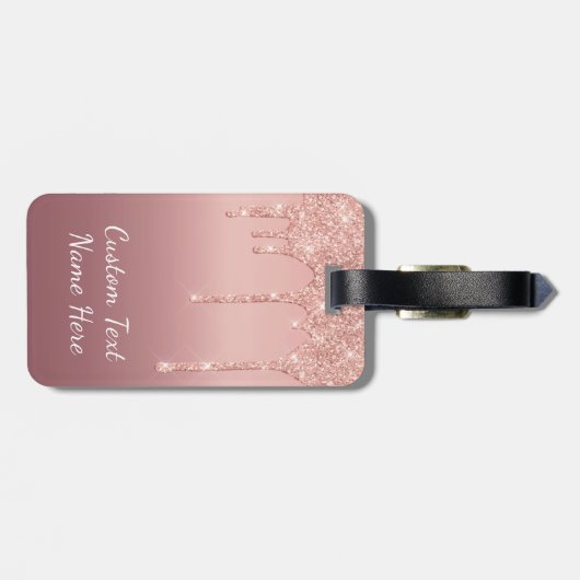Étiquette À Bagage Balise rose Gold Parties scintillant Sparkly Custo (Dos horizontal)