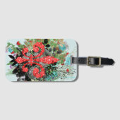 Étiquette À Bagage Balise Rouge Fleur de Lis (Devant Horizontal)