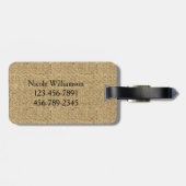 Étiquette À Bagage Balise Rustique Burlap Mère de la mariée (Dos horizontal)