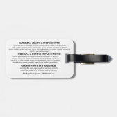 Étiquette À Bagage Balise sac à dos/bagage Alpha-gal (AGS) - PRÉFILÉ (Dos horizontal)