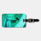 Étiquette À Bagage balise turquoise pétroglyphe (Devant horizontal)