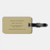 Étiquette À Bagage Balise unique Ecru Beige Color Monogram (Dos horizontal)