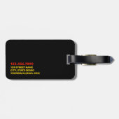 Étiquette À Bagage Balise Vivid Jaune Bagage (Dos horizontal)