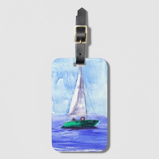 Étiquette À Bagage Balise "Voilier" Bagage acrylique (Devant Vertical)