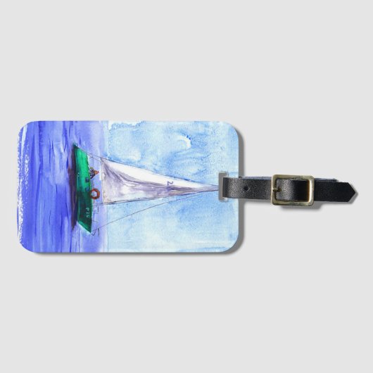 Étiquette À Bagage Balise "Voilier" Bagage acrylique (Devant Horizontal)